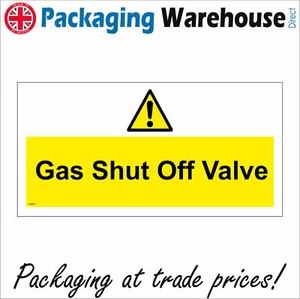 WS561 GAS SHUT OFF VALVE SIGN EMERGENCY PETROL STATION DISASTER STOP COCK - Picture 1 of 1