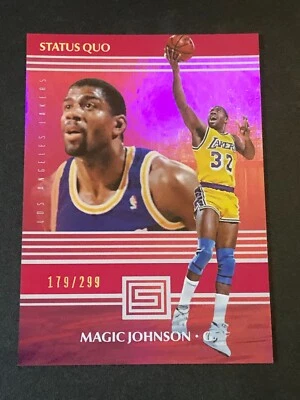 2017-18 Panini MAGIC JOHNSON Status Quo #10 Red Insert/299 LAKERS 🏀 Michigan St - Image 1 of 2