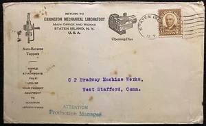 1930c *ERRINGTON MECHANICAL LABORATORY* STATEN ISLAND, N.Y. COVER+SC# 684 STAMP! - Picture 1 of 12