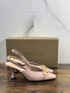 Pomme D’or Sling Back Mujer Cuero Nude Luxury Hecho A Mano 41 - Imagen 1 de 8