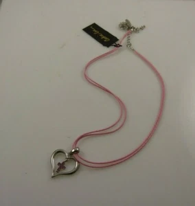 Cookie Lee Halskette Herz Kreuz Kristalle Rosa - Bild 1 von 6