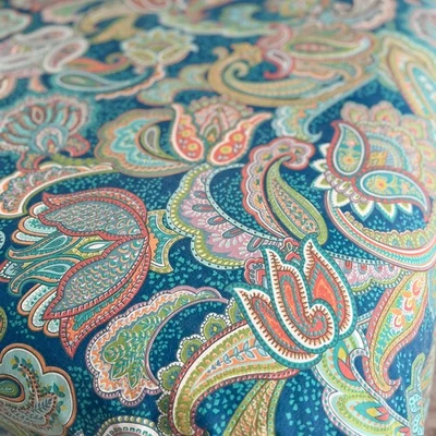 Funda nórdica Pottery Barn Ocean Blue Paisley KING Palampore floral verde colorido Foto 1 de 4