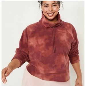 Old Navy NWT Funnel-Neck Cropped Microfleece Sweatshirt GO-WARM  Womens Size L - Picture 1 of 10