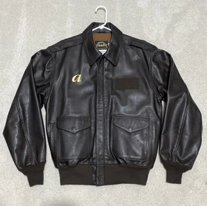 Cooper Type A-2 USAF Brown Leather Bomber Pilot Flight Jacket Coat Size M-Long - Picture 1 of 14