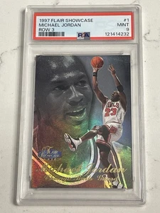 1997 FLAIR SHOWCASE ROW 3 #1 MICHAEL JORDAN PSA 9 MINT - Picture 1 of 2