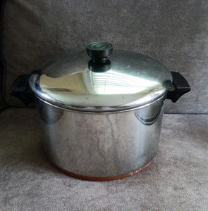 Vintage 1801 Revere Ware Kupferboden Made in Clinton ILL 6qt Suppentopf mit Deckel - Bild 1 von 4
