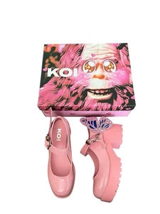 Koi Shoes Pink Butterfly New Tira Mary Janes Good Fairy RRP £55 Size UK 4 Jelly - Picture 1 of 7
