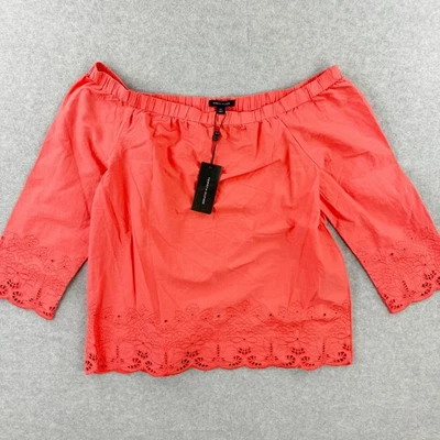 Blusa Tommy Hilfiger Hombro Descubierto Ojales Top Coral Rosa Talla S Pequeña NUEVA Foto 1 de 4