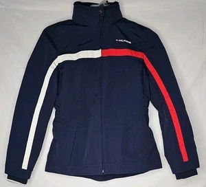 Tommy Hilfiger Jacke Damen Größe S blau rot weiß Kapuze Mesh gefüttert - Bild 1 von 5