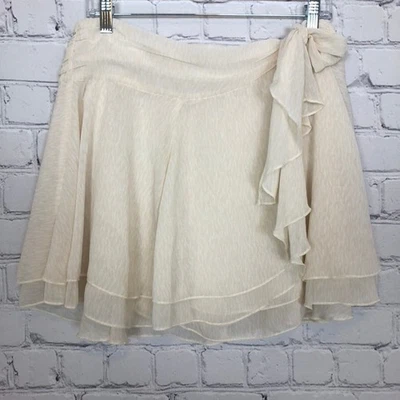 NWT Aerie Chiffon Mini Wrap Skirt Size L Beige - Image 1 of 4