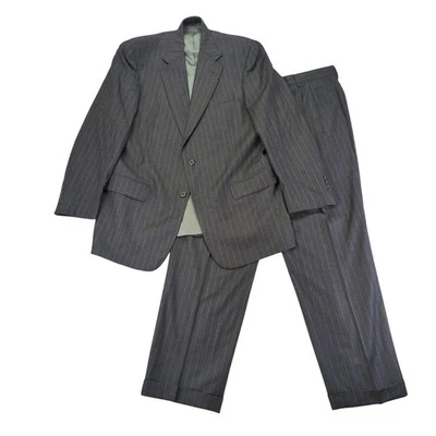 Oliver Loro Piana Pinstripe Wool Suit Set 2pc Jacket Pants Super 110s 42R W36 - Image 1 of 4