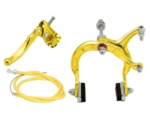 Retro Old School BMX Front Brake & Lever w Brake Cable Freestyle Bikelife Gold - Picture 1 of 1
