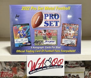 2022 Leaf Pro Set Metal Football Hobby Factory Sealed Trading Card Box 6 Autos! - Picture 1 of 3