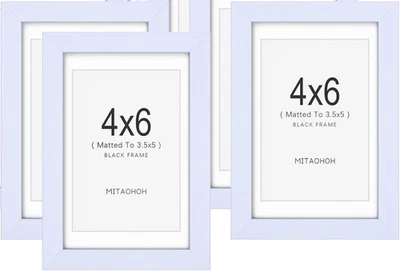 Conjunto de 4 molduras minimalistas 4X6 com capa de plexiglass, roxo claro - Imagem 1 de 4