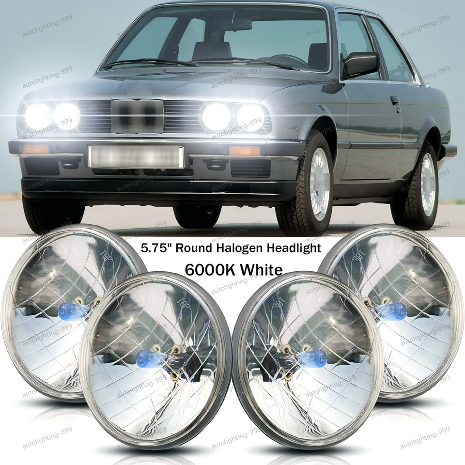 4PCS 5-3/4 5.75" inch Headlights Bulbs Hi-Lo Beam For BMW 325i 528i 535i E30 - Image 1 of 4