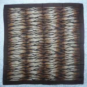 Philippe Venet Paris Brown Tiger Wool Scarf Scarves 41" X 42.5" P716 - Picture 1 of 9
