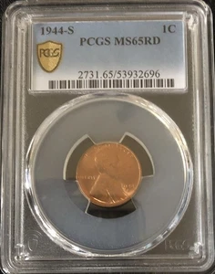 1944-S Lincoln Wheat Cent PCGS MS65 RD - Picture 1 of 2