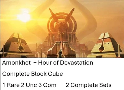 Magic the Gathering Amonkhet Hour of Devastation 2 Complete Sets Cube-  1R 2U 3C - Image 1 of 4