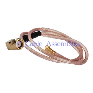 RP-SMA Plug Male right angle to u.fl pigtail cable RG178 20CM for Wireless - Picture 1 of 6