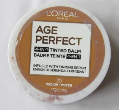 L'OREAL Age Perfect 4 in 1 Tinted Balm #20 Medium Infused W Firming Serum NEW - Image 1 of 2