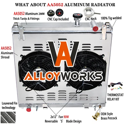 4 Row Radiator Shroud Fan For 2004-2015 Nissan Titan Armada Infiniti QX56 5.6L Foto 1 de 4