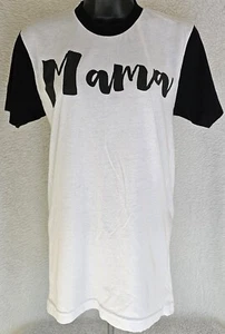The American Apparel Womens Shirt Top Blouse Size XS X Small Black White Mama - Picture 1 of 24