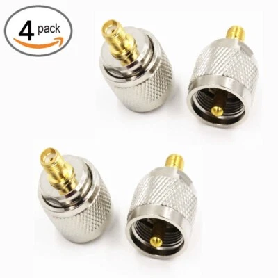 PL-259 UHF Male Plug to SMA Female Jack RF Adapter Connector Parts 4pcs/set - Image 1 of 4