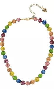 Nuevo con etiquetas $58 Betsey Johnson Collar Estroboscópico Multicolor Piedra de Estrás - Imagen 1 de 3