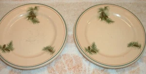 SYRACUSE CHINA PINE CONE PATTERN Two "Side" Plates (5 1/2") Tan Colored - Picture 1 of 4