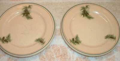 SYRACUSE CHINA PINE CONE PATTERN Two "Side" Plates (5 1/2") Tan Colored - Image 1 of 4