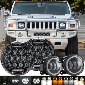 For 2005-2010 Hummer H2 H3T DOT 7" Inch LED Headlights & 4" Fog Lights Combo Kit - Bild 1 von 15