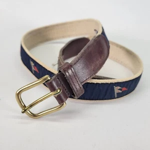 Banderín Bandera Cinta Cinturón 32 Yachtwear Research Inc YRI Cuero Latón Hebilla - Imagen 1 de 11
