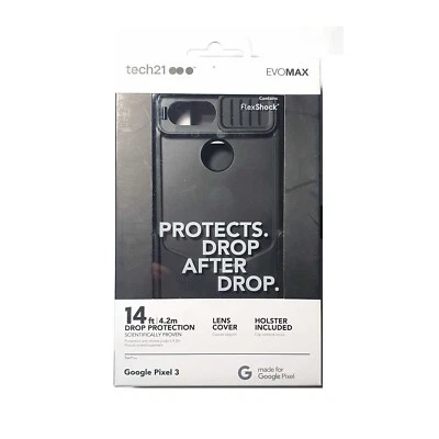TECH21 EVO MAX CASE FOR GOOGLE PIXEL 3 LENS COVER 3 LAYERS DROP PROTECT T21-6260 - Image 1 of 3
