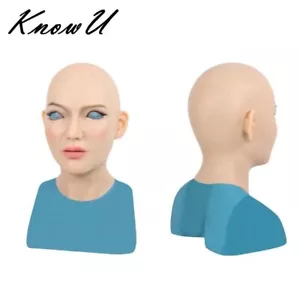 Realistic Silicone Female Mask Covers Female Face Head - Picture 1 of 12