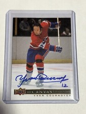 2021 Upper Deck Legends Canvas Yvan Cournoyer Auto On Card