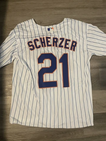 Max Scherzer New York Mets White Jersey #21 Size L Cover