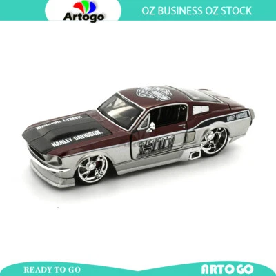Harley Davidson 1967 Ford Mustang GT scale 1:24 model car diecast toy car — 第 1/4 张图片