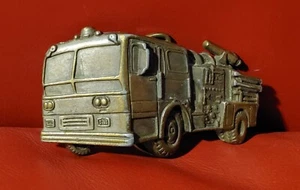 Vintage Fire Truck Brass Belt Buckle by MBCI USA - Picture 1 of 2