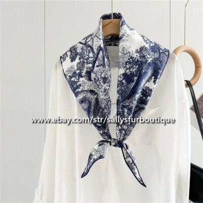 Sallys Boutique Twill Silk Jungle Print lozenge Scarf Collar NeckTie 120*45cm - Image 1 of 4