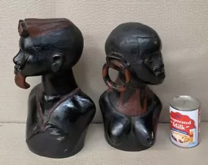 Vintage afrikanisches Holz handgeschnitzte Büste MCM - Bild 1 von 7