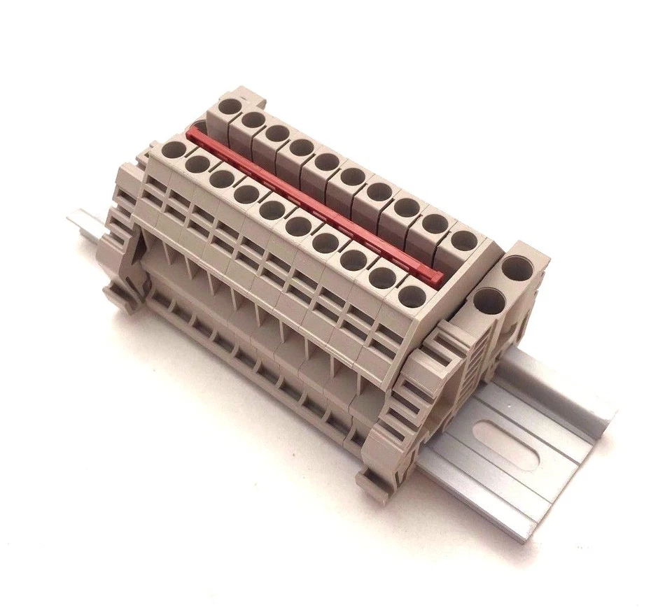 Solar Combiner Terminal Blocks 10 Connector DIN Rail Dinkle 10AWG 30A 600V - Image 1 of 1