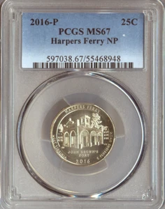 2016-P Harpers Ferry Quarter PCGS MS67 Qualità - Foto 1 di 2