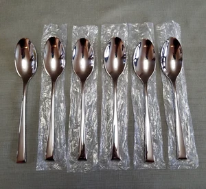 6-Mikasa Rockford SOUP SPOONS Stainless Steel Set of 6 NEW! - Picture 1 of 12