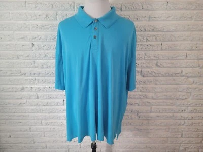 Foundry Mens Shirt 5XL Polo Short Sleeve Blue Cotton Blend Collar Basic Casual - Image 1 of 4