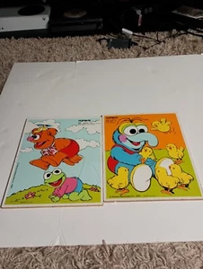 Vintage 1980s Playskool Muppet Babies Puzzles gonzo, Fozzy And Kermit Lot Of 2 - Picture 1 of 3
