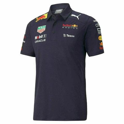 Red Bull Racing F1 Men's 2022 Team Polo Shirt- Navy Cover