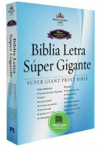 BIBLIA LETRA SUPER GIGANTE 18 PTS 1960 PIEL FABRICADA NEGRO PERSONALIZADA - Imagen 1 de 5