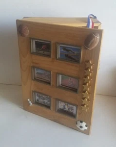 3 Shelf Sports Award Cabinet W/ 6 Picture Frame Door/ Picture Award Storage Box - Picture 1 of 21