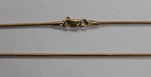 18kt 18K Yellow Solid Gold 16" 18" 20" 1.2 mm Round Snake Necklace Chain Lobster - Picture 1 of 3