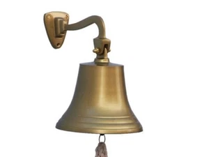 Antique Brass Hanging Ship's Bell 9" - Picture 1 of 7